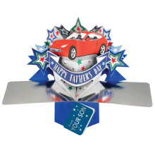 Happy Father's Day From Your Son Red Car Pop Up Card 3D Greeting Cards
