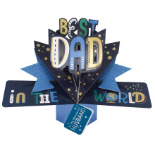 My Wonderful Husband Best Dad In The World Pop Up Card Father's Day Or Birthday