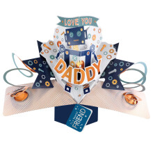 To A Special Friend Robot Daddy Pop Up Card Father's Day, Birthday, Any Occasion
