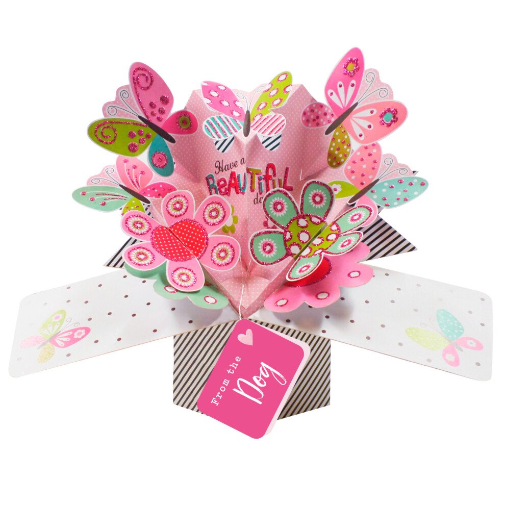 Second Nature From The Dog Butterfly Pop Up Card Mother's Day, Birthday, Any Occasion