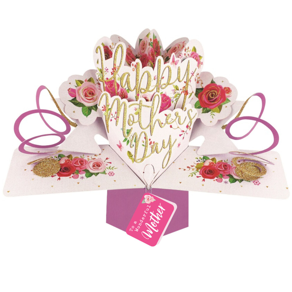 Second Nature To A Wonderful Mother Happy Mother's Day Roses Pop Up Card 3D Greeting Cards