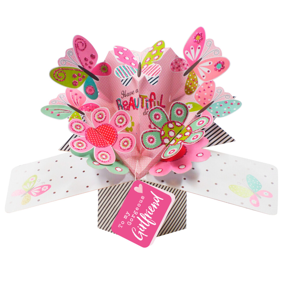 Gorgeous Girlfriend Butterfly Pop Up Card Mother's Day, Birthday, Any Occasion