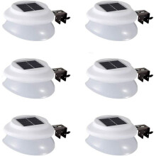 Solar Fence Gutter Lights, AVEKI 9 LED Solar Powered Garden Outdoor Lights Waterproof Security Lamp for Outdoor Garden Fence Wall Lobby Pathway (White