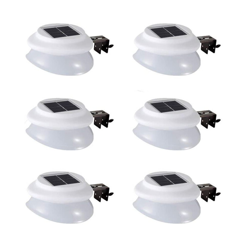 Solar Fence Gutter Lights, AVEKI 9 LED Solar Powered Garden Outdoor Lights Waterproof Security Lamp for Outdoor Garden Fence Wall Lobby Pathway (White-image-OPC-PB9QJKX-NEW