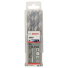 Bosch 2608585530 Din338 HSS-G Metal Drill Bit, 11.1mm x 94mm x 142mm, Silver, Pack of 5
