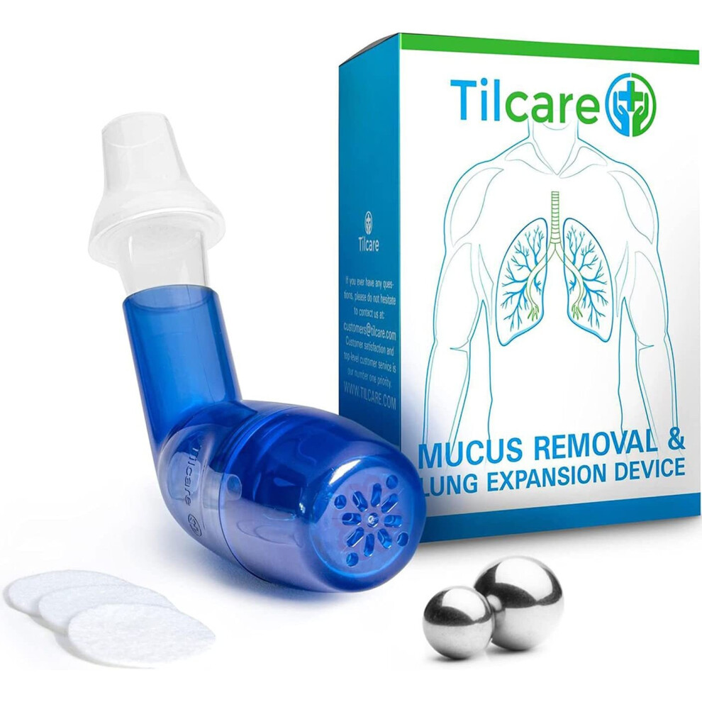 Mucus Relief Cleanser & Lung Expansion Device by Tilcare - Breathing Exerciser for Better Fitness & Sleep - Perfect Treatment Aid for COPD, Asthma,