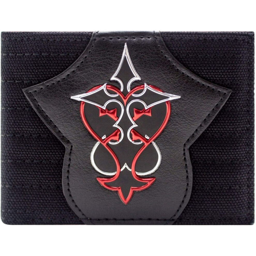 Kingdom Hearts Red & Silver Symbol Black ID & Card Bi-Fold Wallet