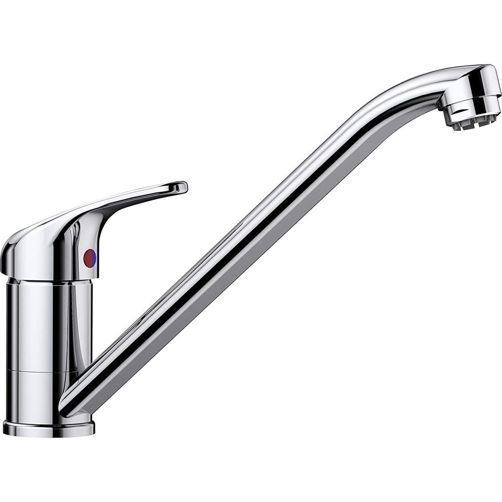 BLANCO DARAS â Low-Pressure Kitchen Tap â Compact Entry-Level Model in Classic Design with High, Long Spout â Chrome â 517723