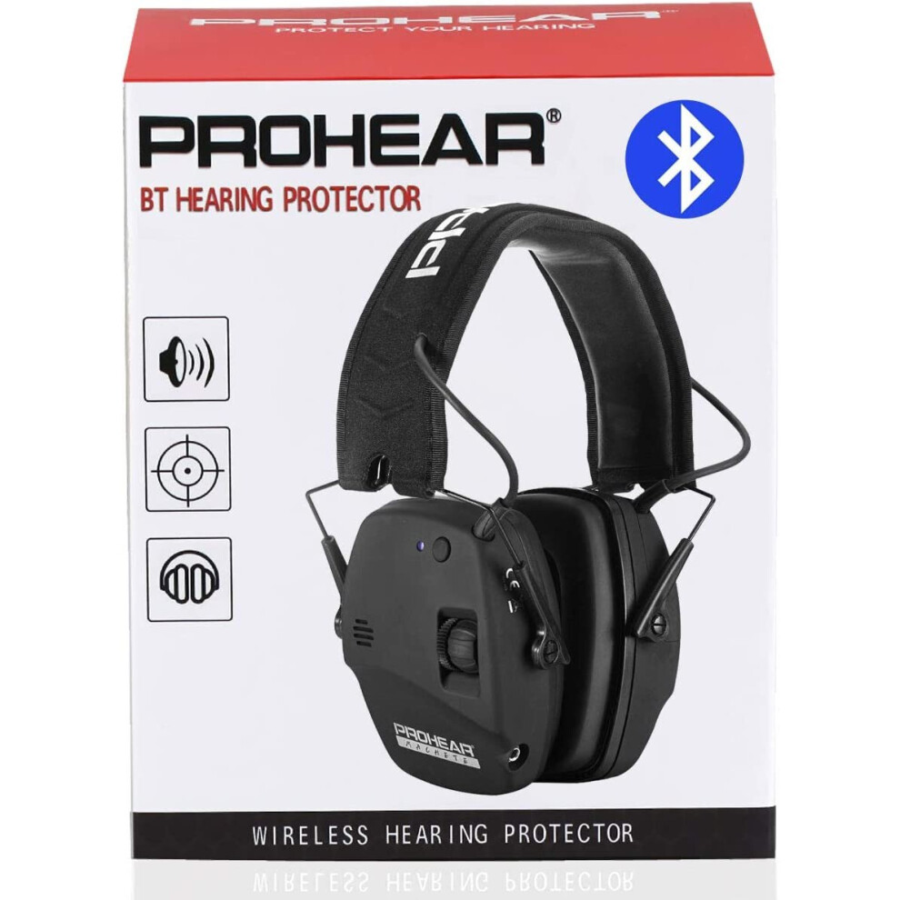 Prohear 030Bt Electronic Safety Earmuffs For Shooting, Adult Ear Defenders For Shotgun Range, Active Noise Reduction And Sound Amplification Hearing 665752171004