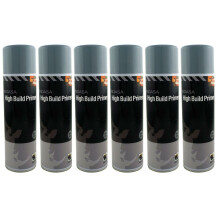 6 x Indasa Dark Grey One Pack High Build Acrylic Based Primer 500ml Aerosol