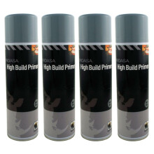 4 x Indasa Dark Grey One Pack High Build Acrylic Based Primer 500ml Aerosol