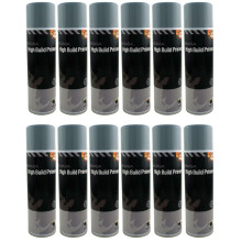12 x Indasa Dark Grey 1K High Build Acrylic Based Primer 500ml Aerosol
