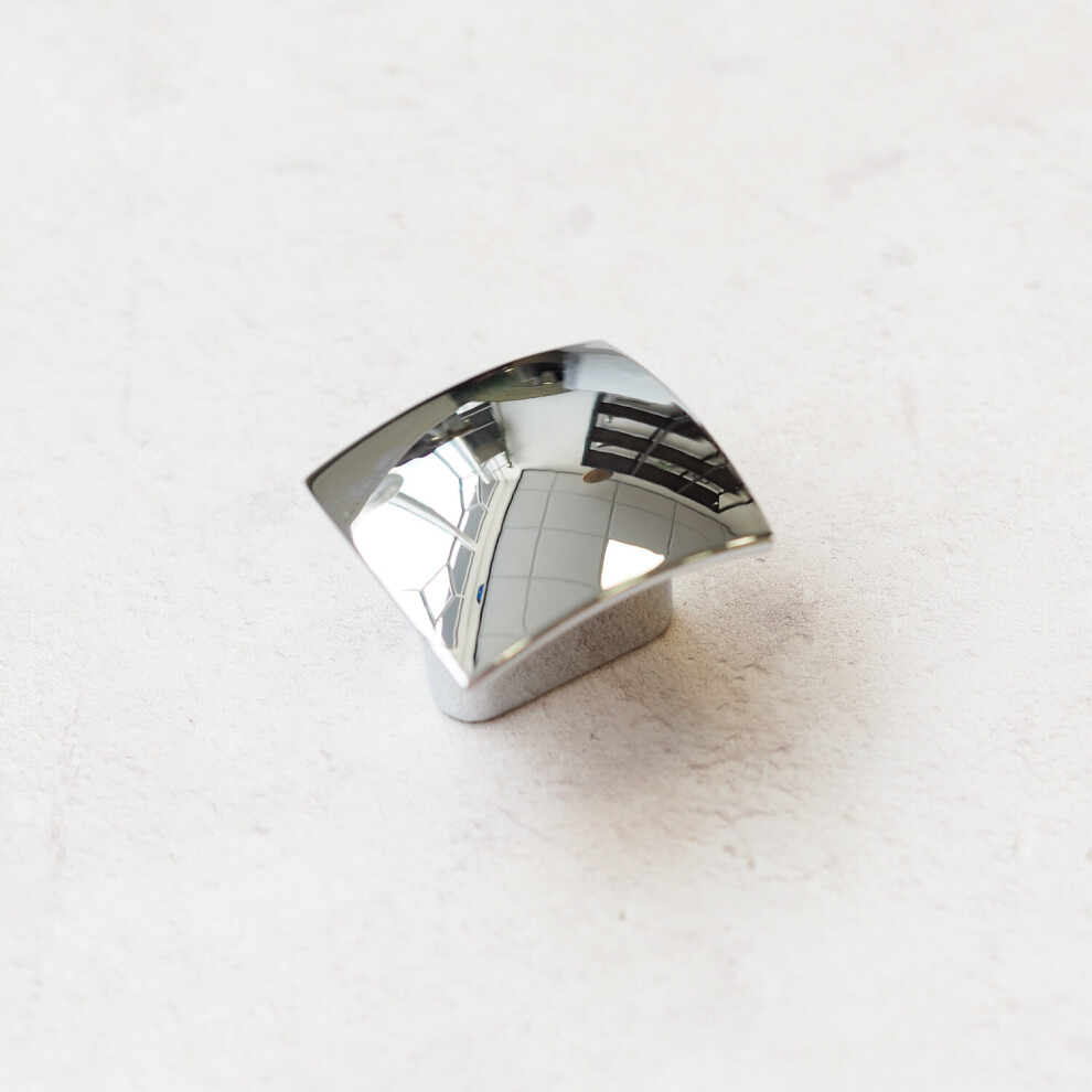 16mm Small Square Polished Chrome Knob