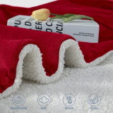 (RED, King) SHERPA FLEECE BLANKETS THICK BLANKET SOFT WARM PLUSH THROW