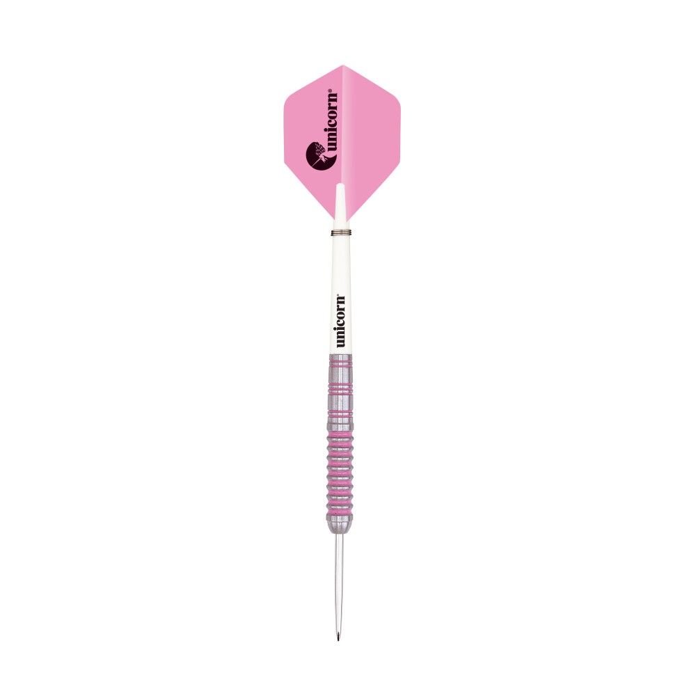 Photos - Darts Unicorn   Autograph Dart Set Tungsten Style 1 Steel Tip Pink Ringed 22/24/26/28g (25G)