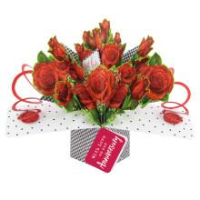 Roses With Love With Love On Our Anniversary Pop Up Card 3D Greeting Cards
