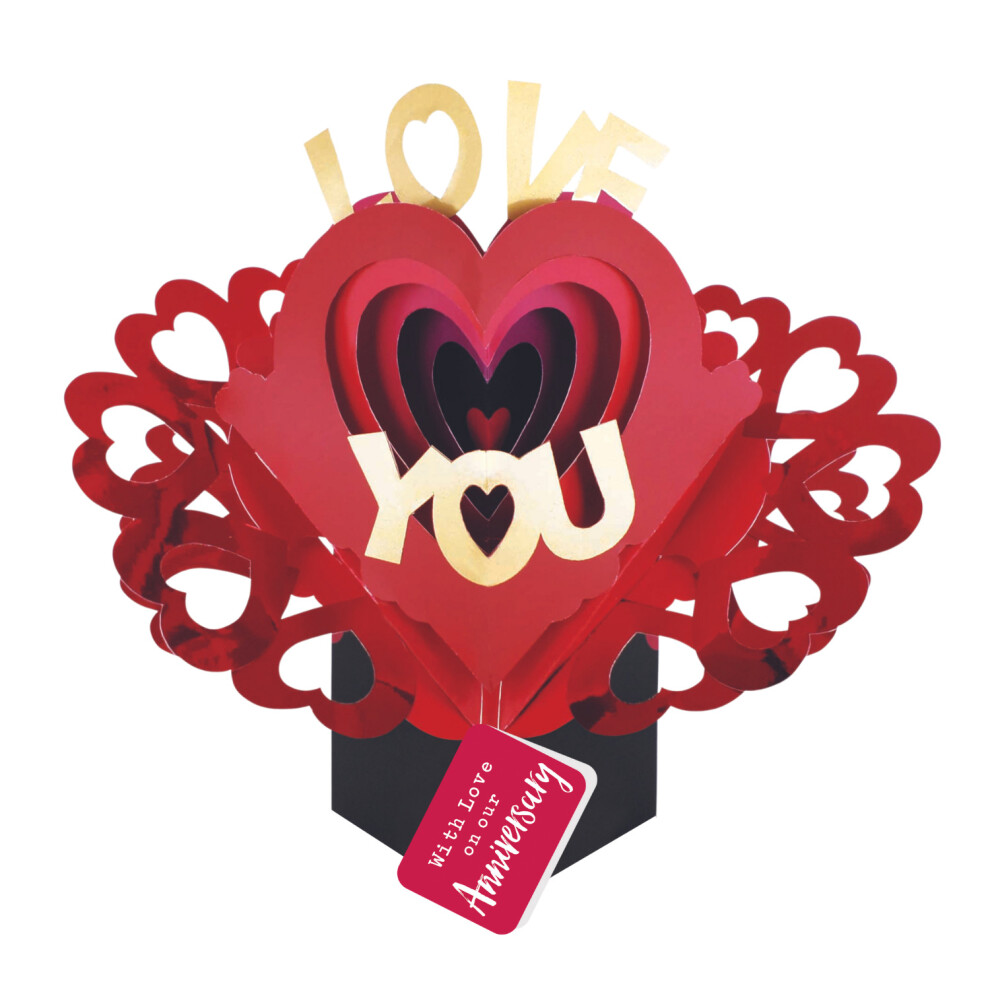 Pop Up Love You With Love On Our Anniversary Pop Up Card 3D Greeting Cards
