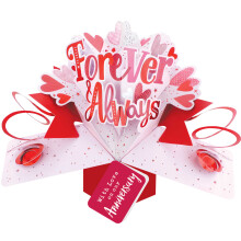 Forever & Always With Love On Our Anniversary Pop Up Card 3D Greeting Cards