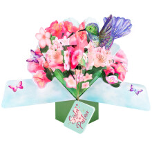 Pop Up Hummingbird & Flowers Son & Partner Card Suit Any Occasion