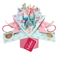 Love Birds For My Valentine With Love Pop Up Valentine's Card 3D Greeting Cards