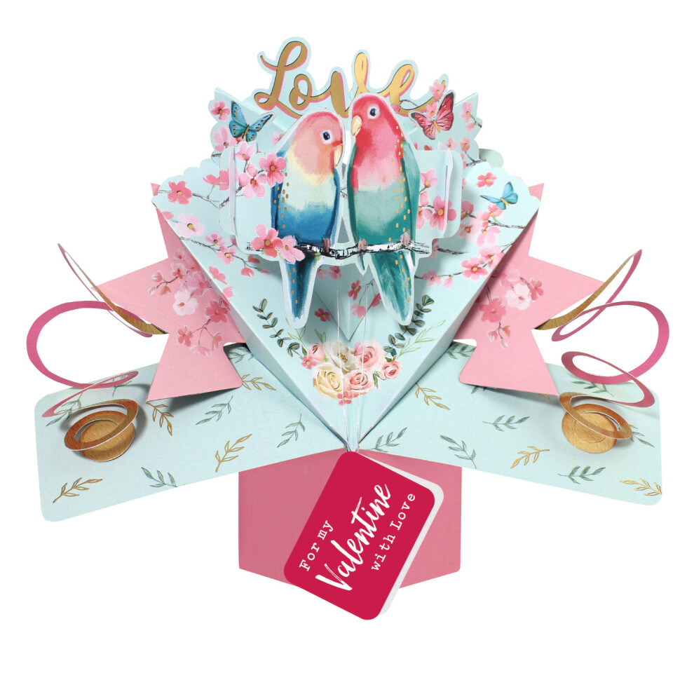 Second Nature Love Birds For My Valentine With Love Pop Up Valentine's Card 3D Greeting Cards