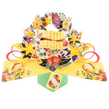 Happy Easter Pretty Floral Easter Pop Up Greeting Card 3D Pop-Up Cards
