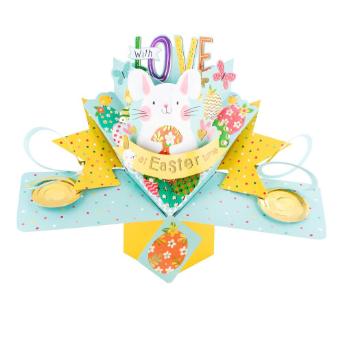 Happy Easter Cute Easter Bunny Pop Up Greeting Card 3D Pop-Up Cards