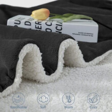 (BLACK, King) SHERPA FLEECE BLANKETS THICK BLANKET SOFT WARM PLUSH THROW