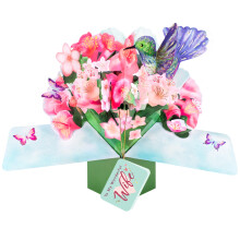 Pop Up Hummingbird & Flowers To My Wonderful Wife Card Suit Any Occasion