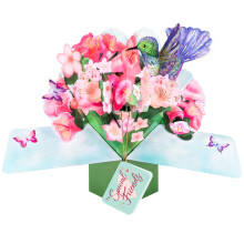 Pop Up Hummingbird & Flowers To Special Friends Card Suit Any Occasion
