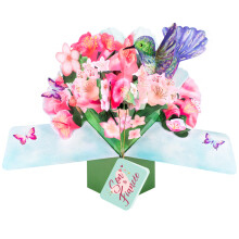 Pop Up Hummingbird & Flowers Son & Fiancee Card Suit Any Occasion