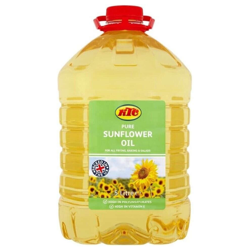 KTC Sunflower Oil 5 Litres (Pack of 1)- All Types of Cooking & Serving