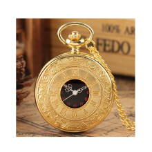 (Gold) Elegant Pocket Watch Wedding Groom High Quality Time Quartz Clear Display