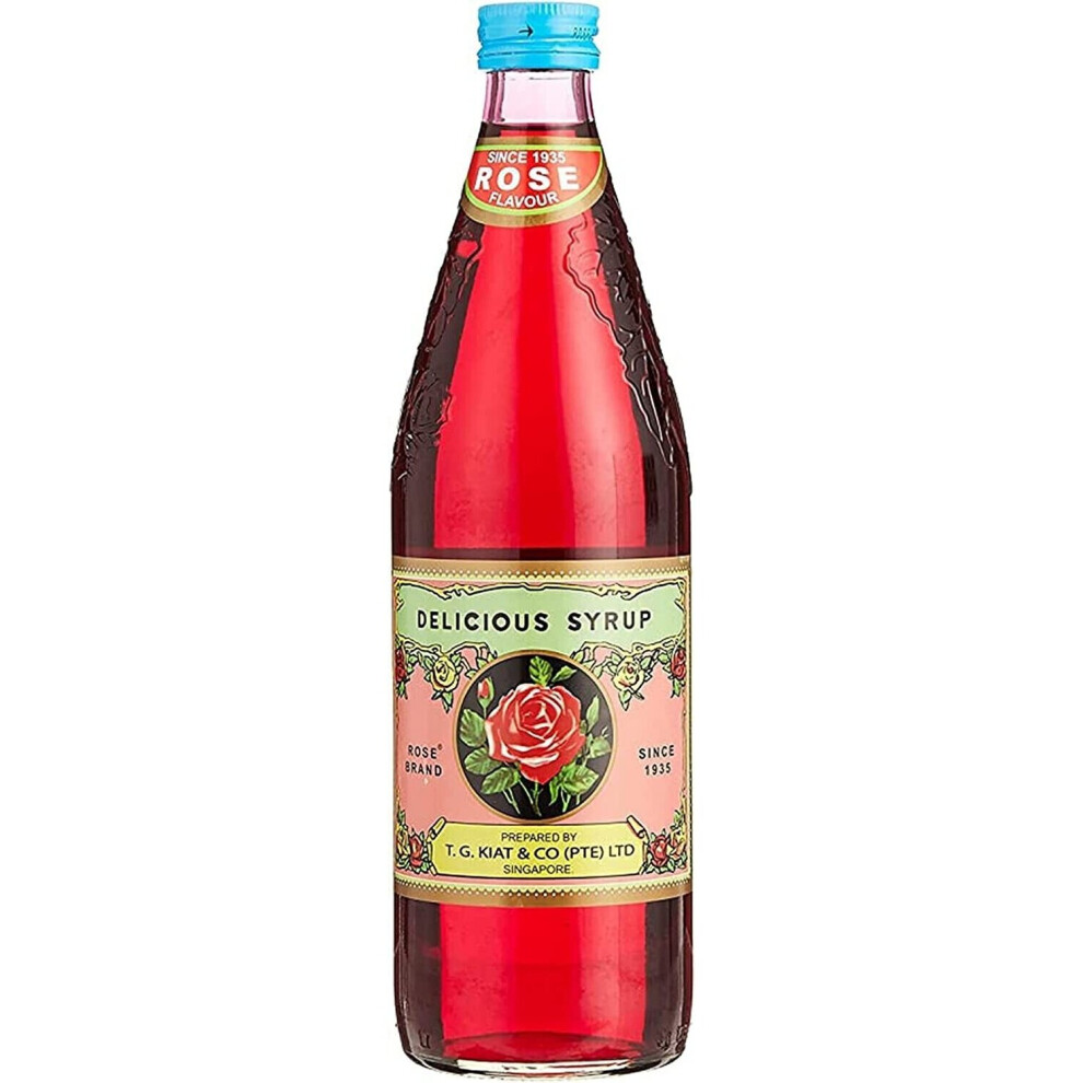 t.g.kiat Rose Syrup (750ml)(Pack of 1) Bottle - Baking & Dessert Syrup