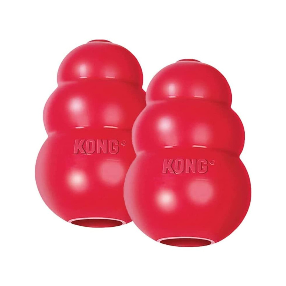 KONG Pack of 2 Classic Medium Dog Toy Red Medium