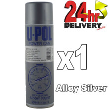 U-Pol Power Can ALLOY WHEEL SILVER Paint 500ml Car Spray Aerosol