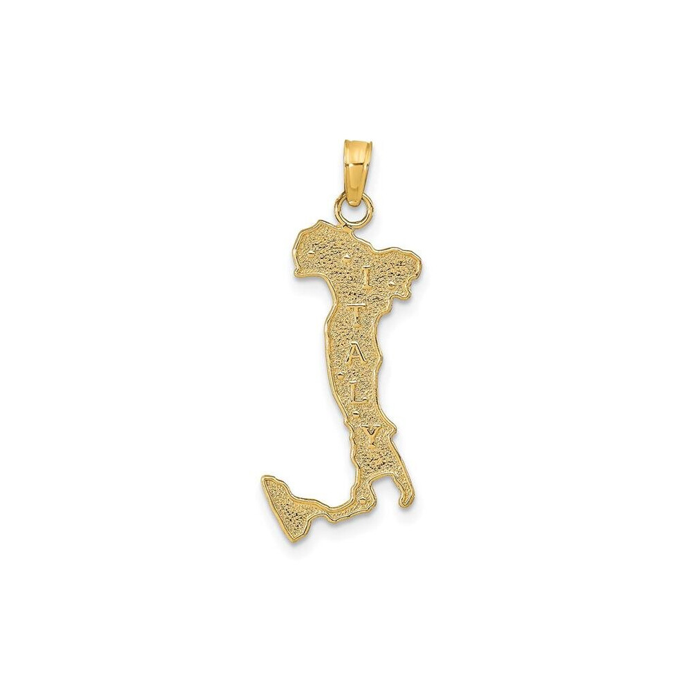 14K Yellow Gold Map with Italy Charm