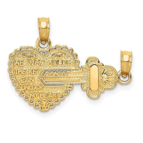 14K Yellow Gold Polished Break Apart He Who Holds The Key Charms - 2 ...