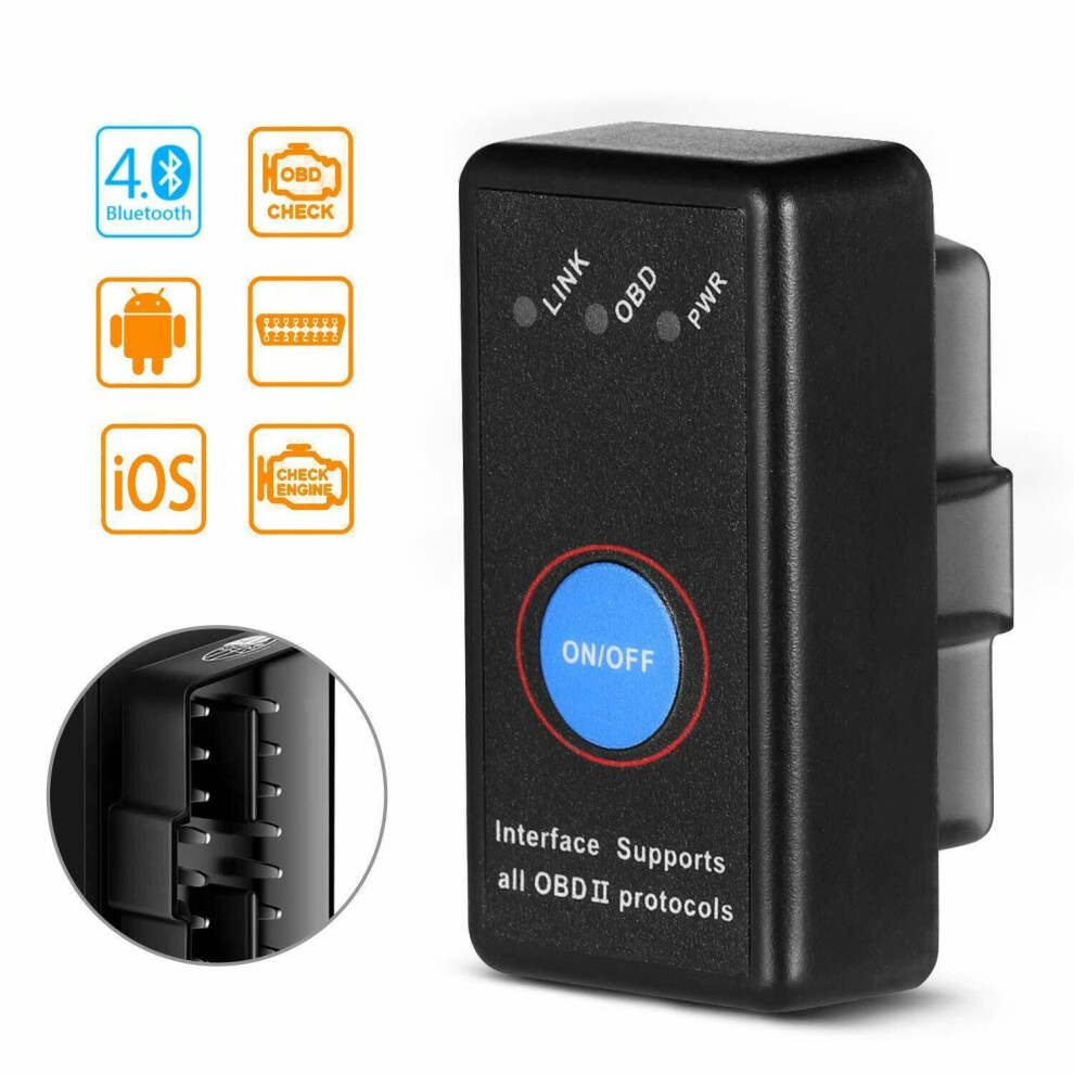 Obd2 Auto Diagnostic Scanner - Bluetooth Vehicle Engine Fault Reader 762535021089