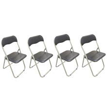 4X Padded Metal Folding Chairs Black Set Of 4