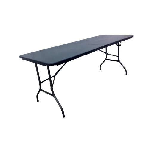 (BLACK) 6FT 1.8M FOLDING PLASTIC TRESTLE TABLE HEAVY DUTY 2