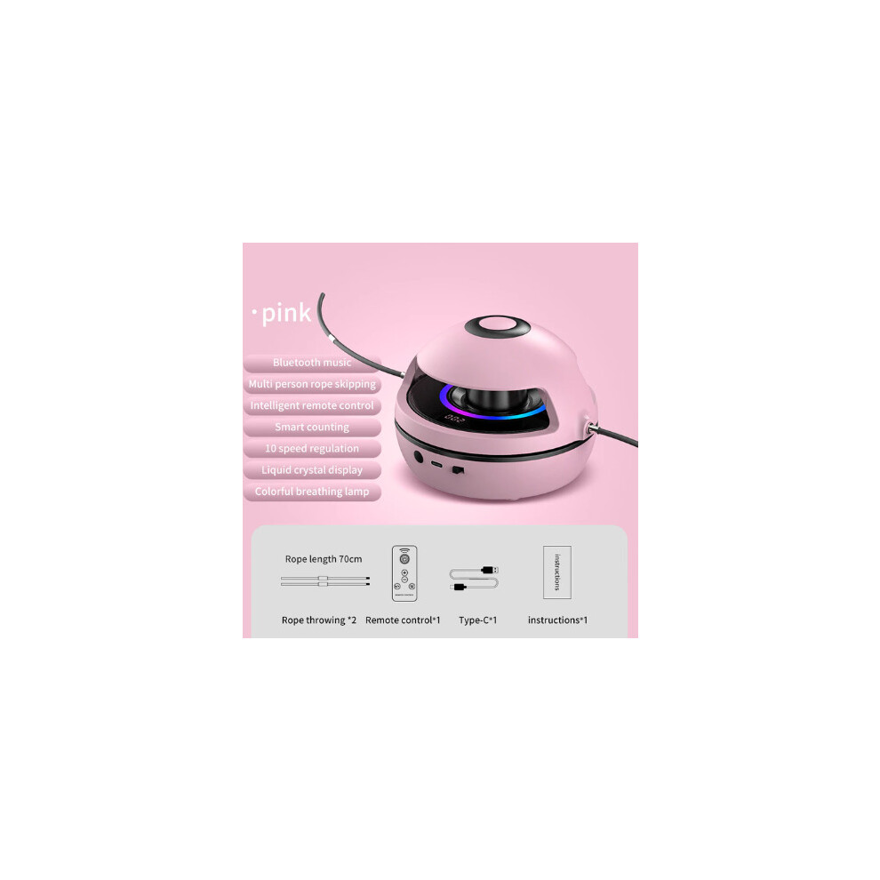 (Pink) Automatic intelligent rope skipping machine with Bluetooth counting 
