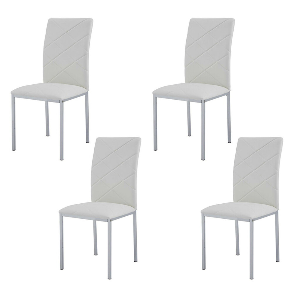 4 x Dining Chairs Faux Leather Chairs, Chrome Legs home & restaurants