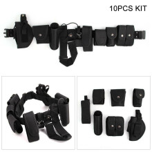 Police Belt Police Guard Tactical Belt Security 9 Components Pouches