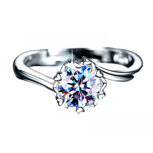 925Silver Diamond Promise Ring Heart Arrows Round 1CT Moissanite Ring