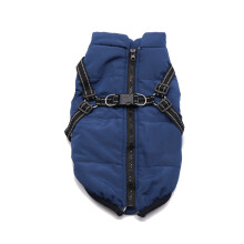 (Navy Blue, M) No Pull Harness Warm Dog Jacket