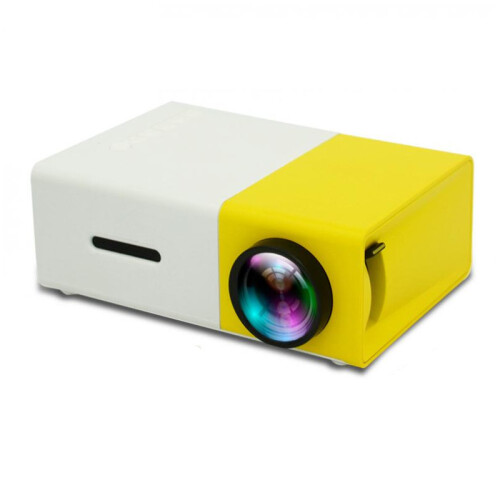(Yellow, 1) Mini Pocket LED Home Cinema Projector HD 1080P Portable Cinema HDMI USB