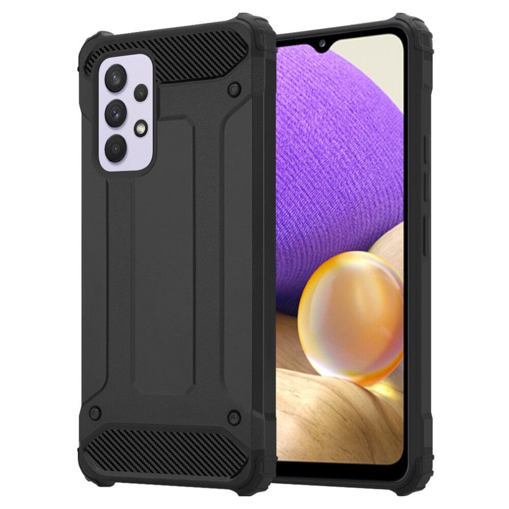 (Black) Samsung Galaxy A33 5G Case Dual Layer Armor Cover Black 5056298015146