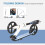 Homcom HOMCOM Kick Scooter Commuter Adjustable Height Wheels Foldable Aluminium White 5