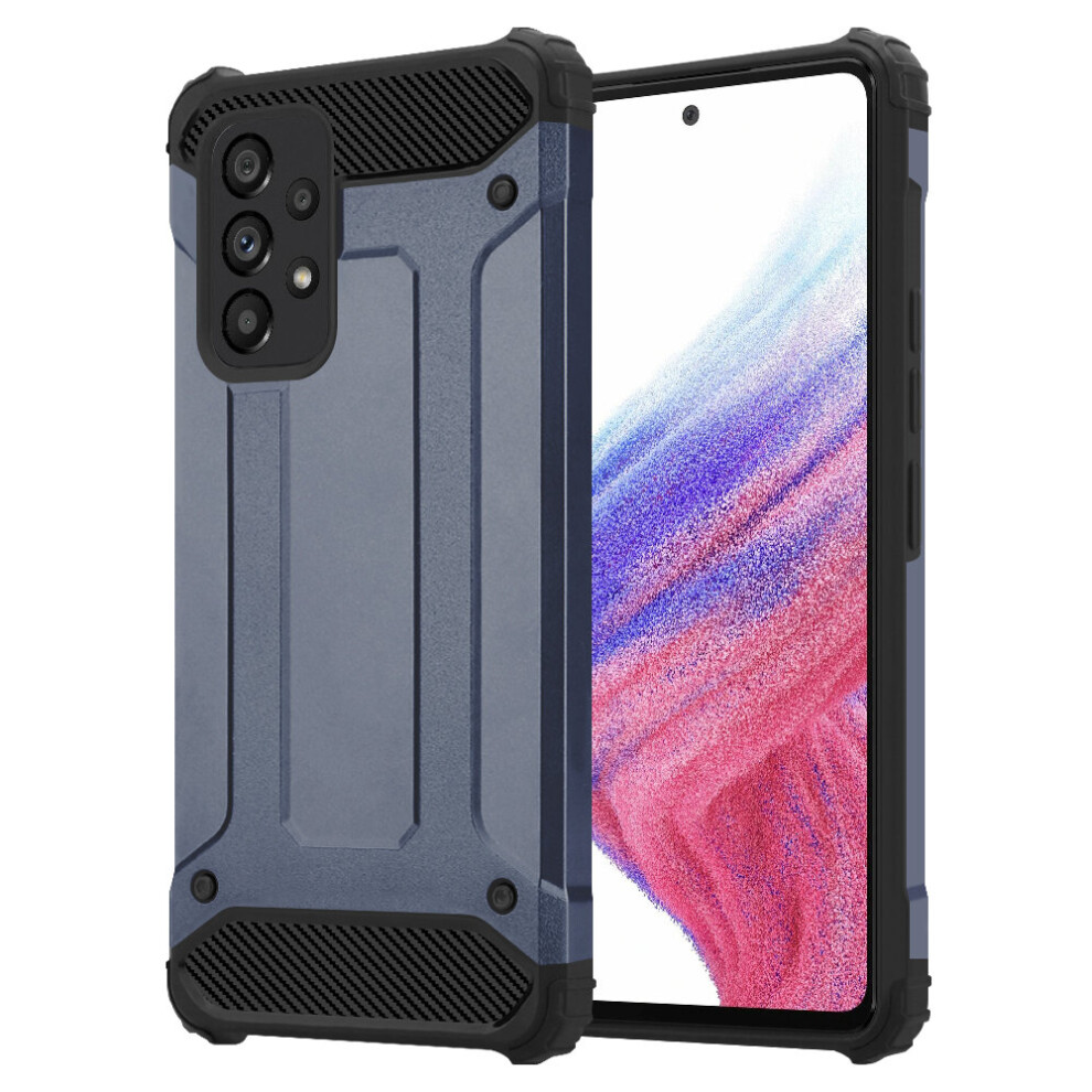 (Blue) Samsung Galaxy A53 5G Case Dual Layer Armor Cover Blue 5056298015184